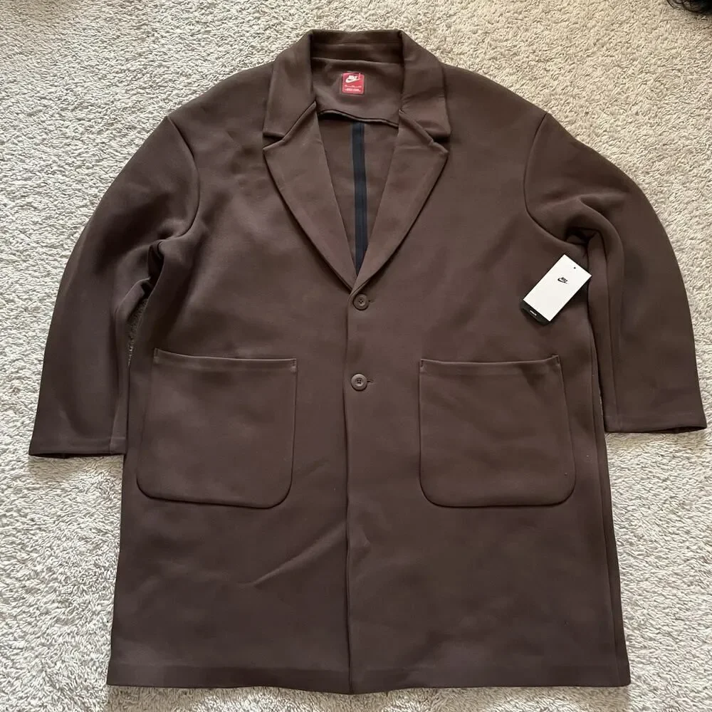 Nike Tech Fleece Reimagined Trench Brown Coat FN0601-237 Size 2XL Men's $300